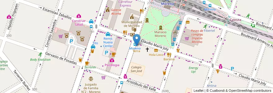Mapa de ubicacion de Terra en Argentinië, Buenos Aires, Partido De Moreno, Moreno.
