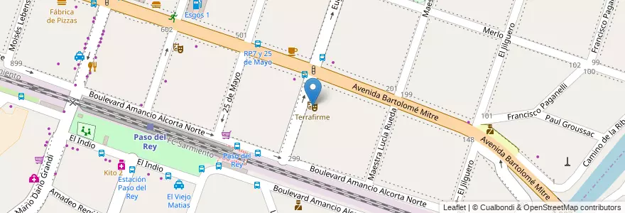 Mapa de ubicacion de Terrafirme en Arjantin, Buenos Aires, Partido De Merlo, Merlo.