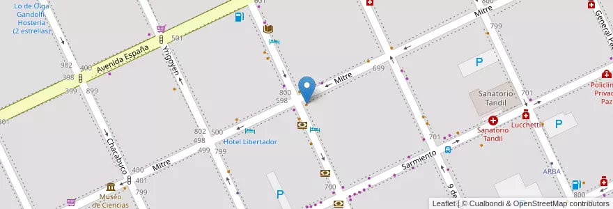 Mapa de ubicacion de Terraxa en Argentina, Buenos Aires, Partido De Tandil, Tandil.