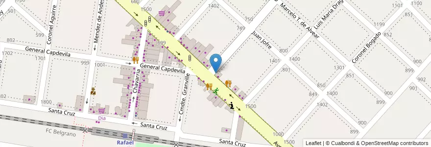 Mapa de ubicacion de Terraza Pizza Bar en Argentina, Buenos Aires, Partido De La Matanza, Rafael Castillo.