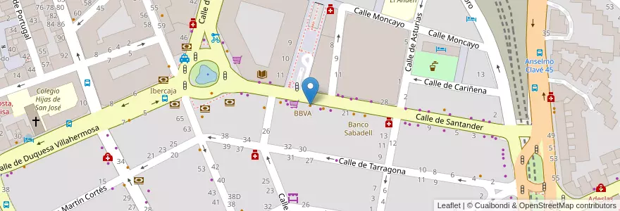 Mapa de ubicacion de Terraza Santander en Espanha, Aragão, Saragoça, Zaragoza, Saragoça.