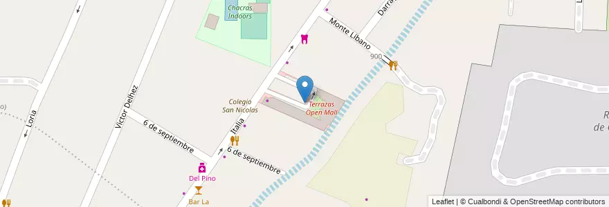 Mapa de ubicacion de Terrazas Open Mall en Argentina, Cile, Mendoza, Departamento Luján De Cuyo, Luján De Cuyo.