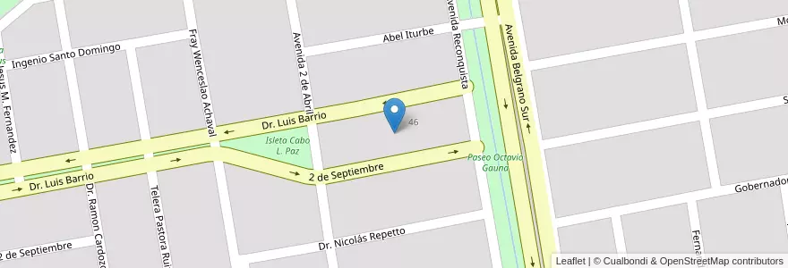 Mapa de ubicacion de Terreno Escuela Dr. Antenor Alvarez en アルゼンチン, サンティアゴ・デル・エステロ州, Departamento Capital, Santiago Del Estero.