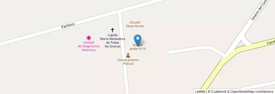 Mapa de ubicacion de Terreno Jardin 0119 en Argentine, Chili, Mendoza, Departamento Guaymallén, Distrito Puente De Hierro.