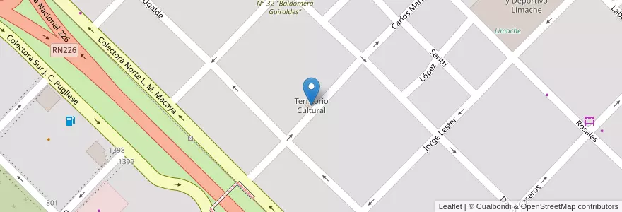 Mapa de ubicacion de Territorio Cultural en アルゼンチン, ブエノスアイレス州, Partido De Tandil, Tandil.