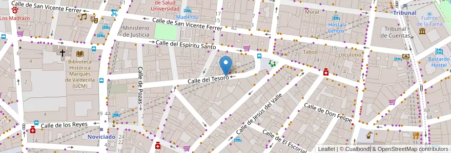 Mapa de ubicacion de TESORO, CALLE, DEL,8 en Испания, Мадрид, Мадрид, Área Metropolitana De Madrid Y Corredor Del Henares, Мадрид.