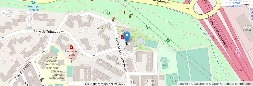 Mapa de ubicacion de Testigos Cristianos de Jehová. Calle Las Pedroñeras en إسبانيا, منطقة مدريد, منطقة مدريد, Área Metropolitana De Madrid Y Corredor Del Henares, مدريد.