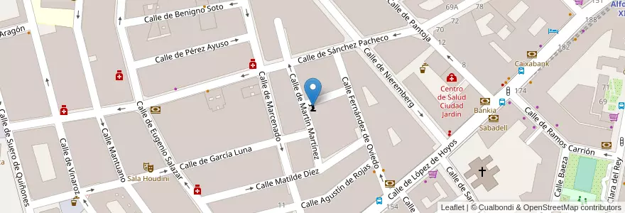Mapa de ubicacion de Testigos Cristianos de Jehová. Calle Pérez Herrera en إسبانيا, منطقة مدريد, منطقة مدريد, Área Metropolitana De Madrid Y Corredor Del Henares, مدريد.