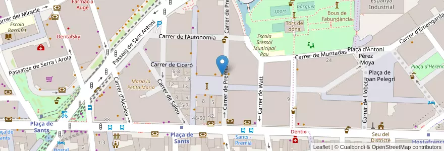Mapa de ubicacion de Teta de Monja en 西班牙, Catalunya, Barcelona, Barcelonès, Barcelona.