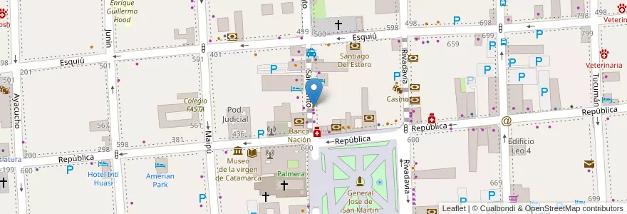 Mapa de ubicacion de Tetria en Arjantin, Catamarca, Departamento Capital, Municipio De San Fernando Del Valle De Catamarca, San Fernando Del Valle De Catamarca.