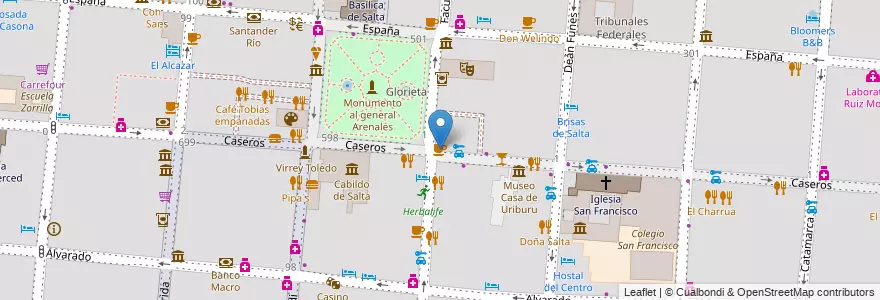 Mapa de ubicacion de Teuco Alfajores en الأرجنتين, Salta, Capital, Municipio De Salta, Salta.
