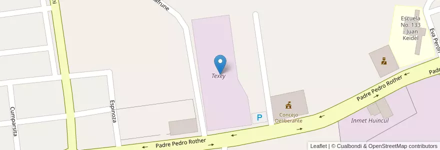Mapa de ubicacion de Texey en Argentine, Chili, Province De Neuquén, Departamento Confluencia, Municipio De Plaza Huincul, Plaza Huincul.