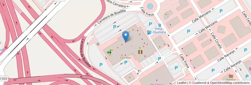 Mapa de ubicacion de T.G.I. Fridays en إسبانيا, منطقة مدريد, منطقة مدريد, Área Metropolitana De Madrid Y Corredor Del Henares, Majadahonda.