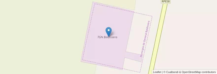 Mapa de ubicacion de TGN Baldissera en Аргентина, Кордова, Departamento Marcos Juárez, Pedanía Saladillo, Municipio De General Baldissera.