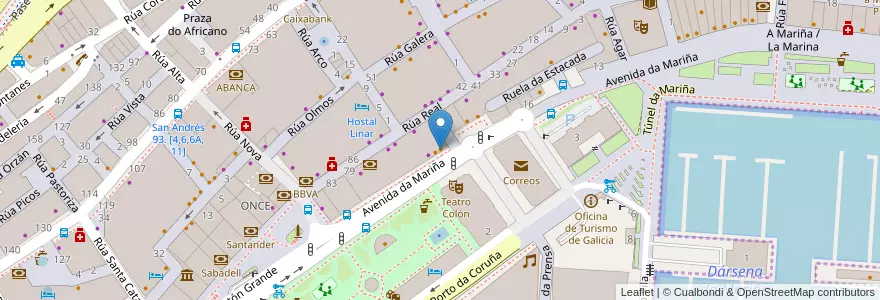 Mapa de ubicacion de Thai Market en إسبانيا, غاليسيا, لا كورونيا, A Coruña, لا كورونيا.