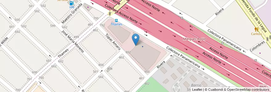 Mapa de ubicacion de Thames Office Park en Arjantin, Buenos Aires, Partido De San Isidro, Villa Adelina.
