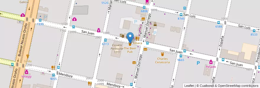 Mapa de ubicacion de The Beer Pub en 阿根廷, Santa Fe, Departamento Rosario, Municipio De Rosario, 罗萨里奥.