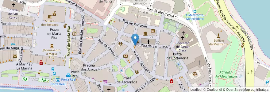 Mapa de ubicacion de The Black Dog Tavern en إسبانيا, غاليسيا, لا كورونيا, A Coruña, لا كورونيا.