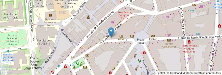 Mapa de ubicacion de The Burger Lobby en Spain, Galicia, A Coruña, Santiago, Santiago De Compostela.