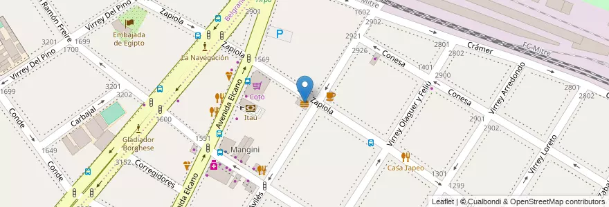 Mapa de ubicacion de The Cavern Bar, Colegiales en Arjantin, Ciudad Autónoma De Buenos Aires, Buenos Aires.