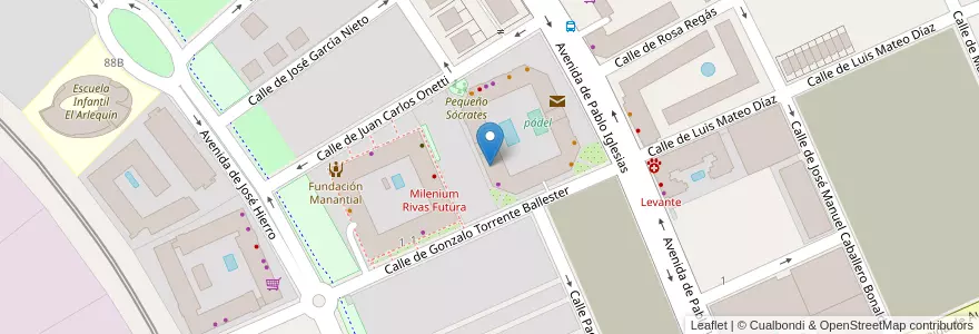 Mapa de ubicacion de The Chelsea English Centre en スペイン, マドリード州, Comunidad De Madrid, Cuenca Del Henares, Rivas-Vaciamadrid.