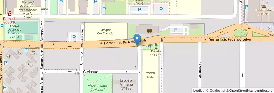 Mapa de ubicacion de The Coffee Store en آرژانتین, شیلی, استان نئوکن, Departamento Confluencia, Municipio De Neuquén, Neuquén.
