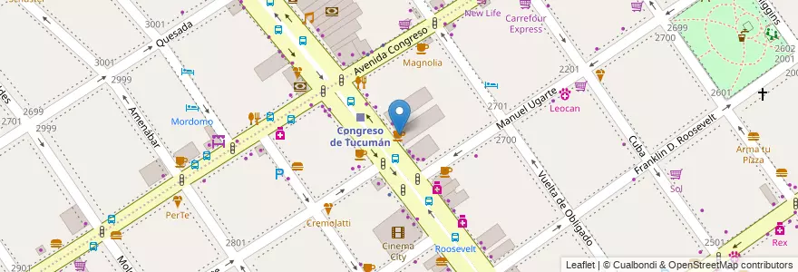 Mapa de ubicacion de The coffee store, Belgrano en Argentina, Ciudad Autónoma De Buenos Aires, Buenos Aires, Comuna 13.