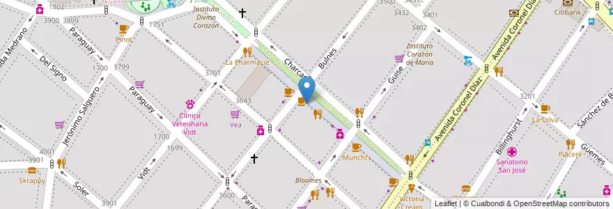 Mapa de ubicacion de The Coffee Store, Palermo en Arjantin, Ciudad Autónoma De Buenos Aires, Buenos Aires, Comuna 14.