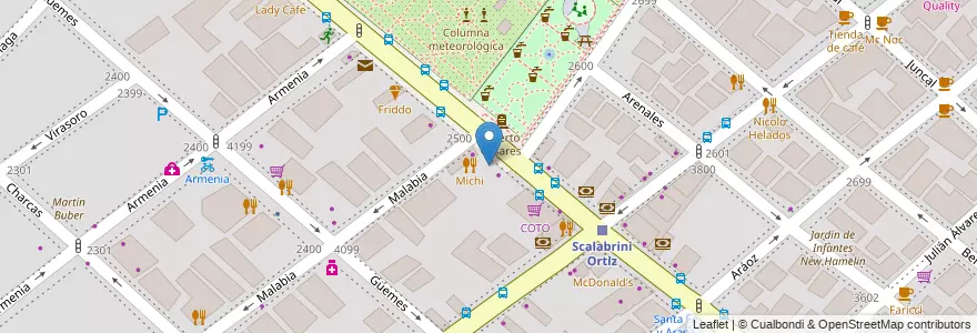 Mapa de ubicacion de The Coffee Store, Palermo en Argentina, Ciudad Autónoma De Buenos Aires, Buenos Aires, Comuna 14.