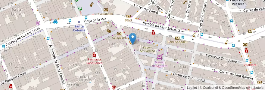 Mapa de ubicacion de The Corner Centre d' Estudis en スペイン, カタルーニャ州, Barcelona, バルサルネス, Santa Coloma De Gramenet.
