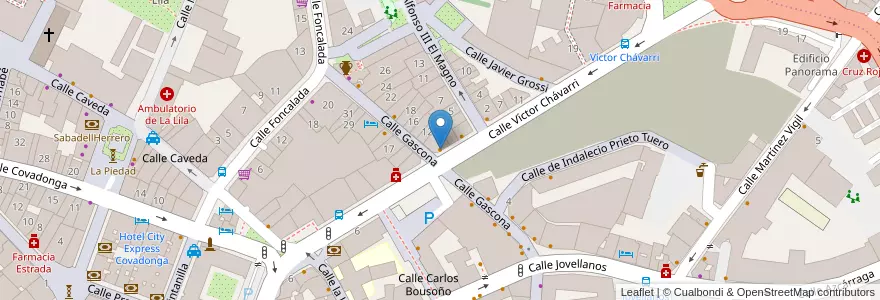 Mapa de ubicacion de The Corner en اسپانیا, آستوریاس, آستوریاس, Oviedo.