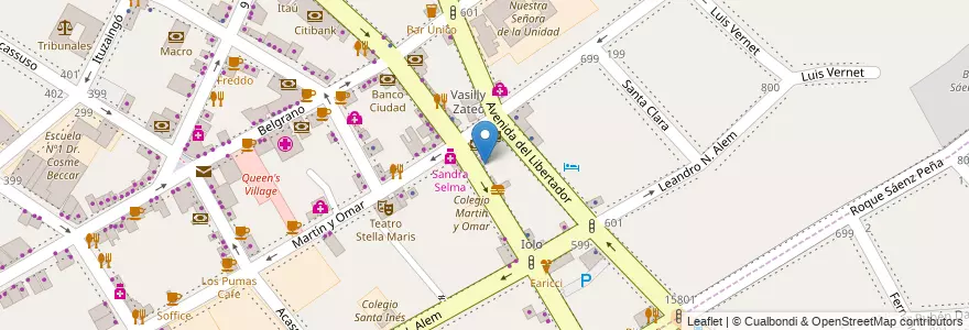 Mapa de ubicacion de The Crepe Factory en 阿根廷, 布宜诺斯艾利斯省, Partido De San Isidro, San Isidro.