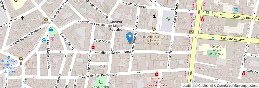 Mapa de ubicacion de The Dance Factory en 스페인, Comunidad De Madrid, Comunidad De Madrid, Área Metropolitana De Madrid Y Corredor Del Henares, 마드리드.