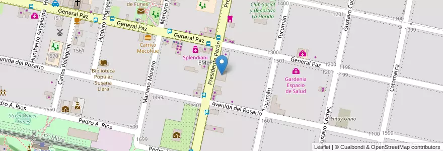 Mapa de ubicacion de The English Kindergarten en آرژانتین, سانتافه, Departamento Rosario, Municipio De Funes, Funes.