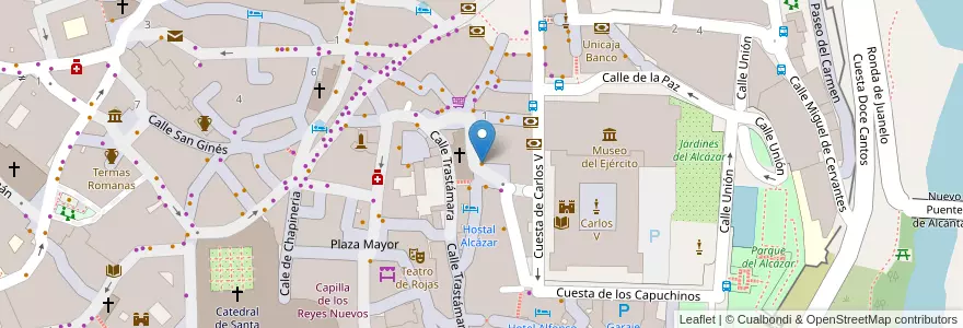 Mapa de ubicacion de The Explorer´s Club en スペイン, カスティーリャ＝ラ・マンチャ州, Toledo, Toledo, Toledo.
