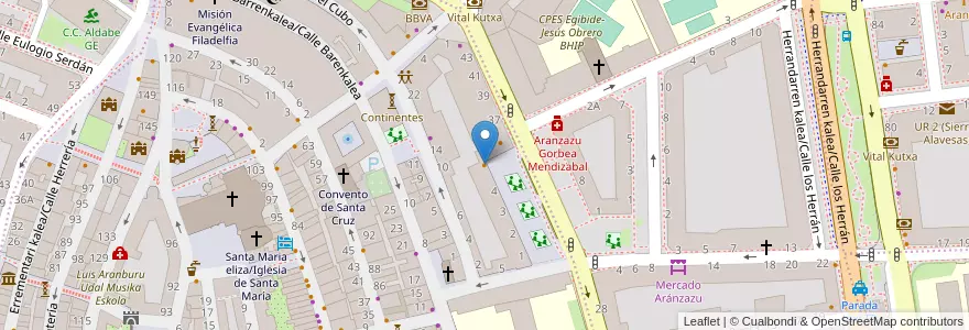 Mapa de ubicacion de The Garage Gasteiz en 西班牙, 巴斯克, Araba/Álava, Gasteizko Kuadrilla/Cuadrilla De Vitoria, Vitoria-Gasteiz.
