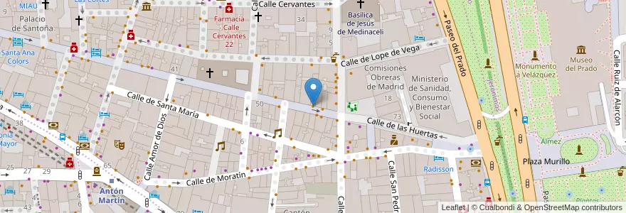 Mapa de ubicacion de The Harp en إسبانيا, منطقة مدريد, منطقة مدريد, Área Metropolitana De Madrid Y Corredor Del Henares, مدريد.