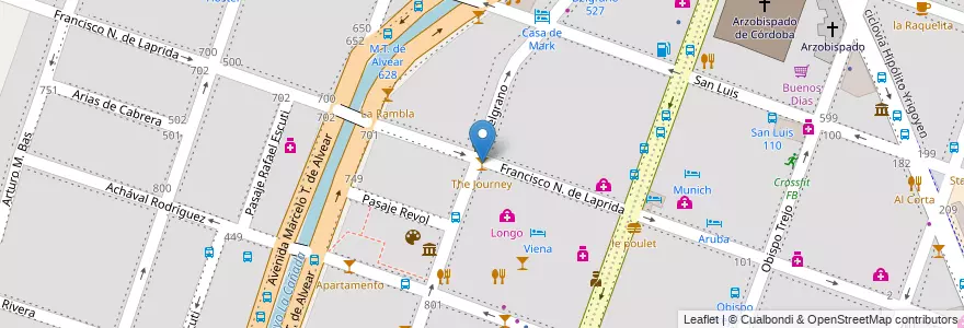 Mapa de ubicacion de The Journey en Argentine, Córdoba, Departamento Capital, Pedanía Capital, Córdoba, Municipio De Córdoba.