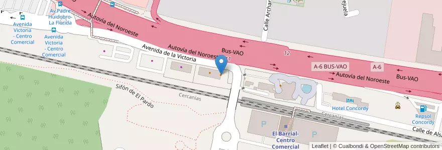 Mapa de ubicacion de The Knife en إسبانيا, منطقة مدريد, منطقة مدريد, Área Metropolitana De Madrid Y Corredor Del Henares, مدريد.