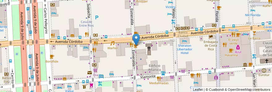 Mapa de ubicacion de The Sandwich Market, San Nicolas en Arjantin, Ciudad Autónoma De Buenos Aires, Comuna 1, Buenos Aires.