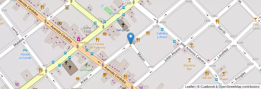 Mapa de ubicacion de The Shangai Dragon, Palermo en アルゼンチン, Ciudad Autónoma De Buenos Aires, ブエノスアイレス.