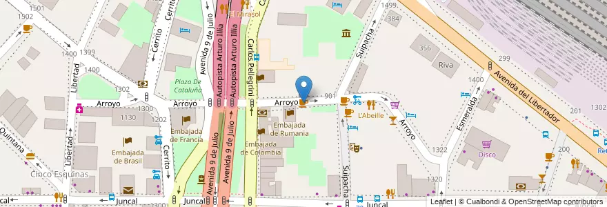 Mapa de ubicacion de The Shelter Coffee, Retiro en Argentinien, Ciudad Autónoma De Buenos Aires, Comuna 1, Buenos Aires.
