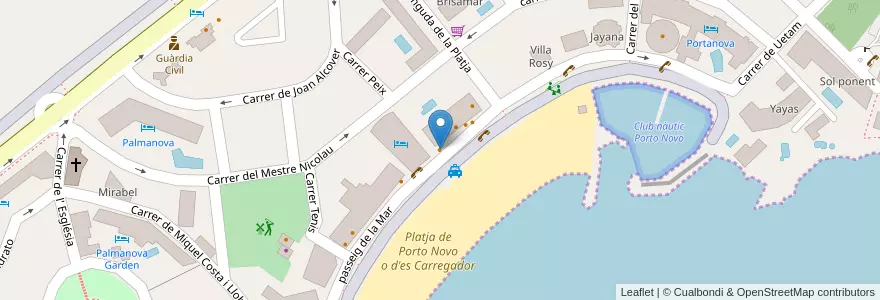 Mapa de ubicacion de The Sunset Bar en 스페인, 발레아레스 제도, España (Mar Territorial), Serra De Tramuntana, 발레아레스 제도, Calvià.