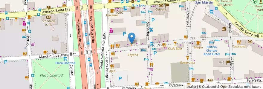 Mapa de ubicacion de The Temple Bar, Retiro en 아르헨티나, Ciudad Autónoma De Buenos Aires, Comuna 1, 부에노스아이레스.