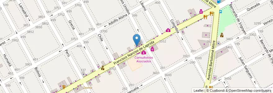 Mapa de ubicacion de Thelmus en Arjantin, Buenos Aires, Partido De Vicente López, Vicente López.