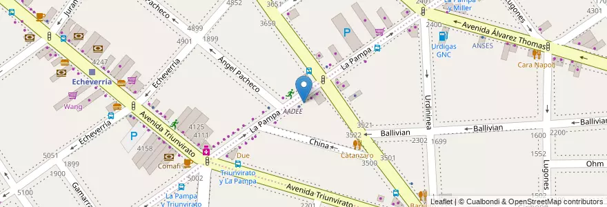 Mapa de ubicacion de Thomy's, Parque Chas en アルゼンチン, Ciudad Autónoma De Buenos Aires, Comuna 12, ブエノスアイレス.