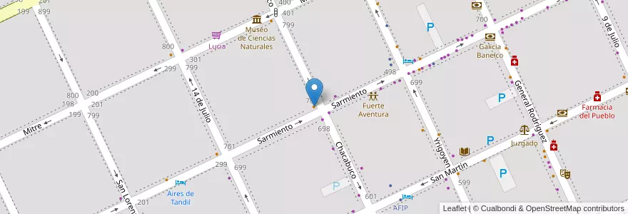 Mapa de ubicacion de Tia Nena en Arjantin, Buenos Aires, Partido De Tandil, Tandil.