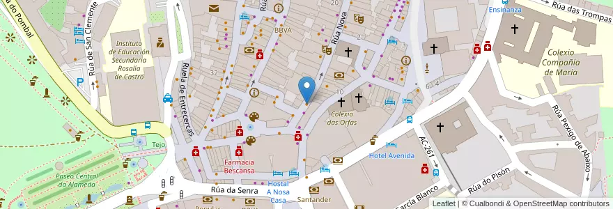 Mapa de ubicacion de Tia Tita en España, Galicia / Galiza, A Coruña, Santiago, Santiago De Compostela.