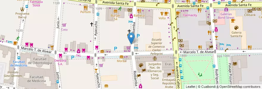 Mapa de ubicacion de Tickeadora, Recoleta en Argentinië, Ciudad Autónoma De Buenos Aires, Comuna 2, Buenos Aires.