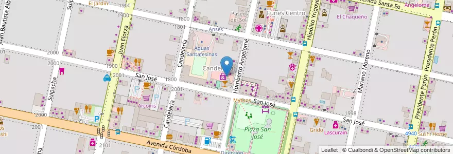 Mapa de ubicacion de Tienda Chic en 아르헨티나, Santa Fe, Departamento Rosario, Municipio De Funes, Funes.